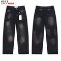 Valley Dreams Black Washed Splatter Wide-Leg Jeans ¡ª hero