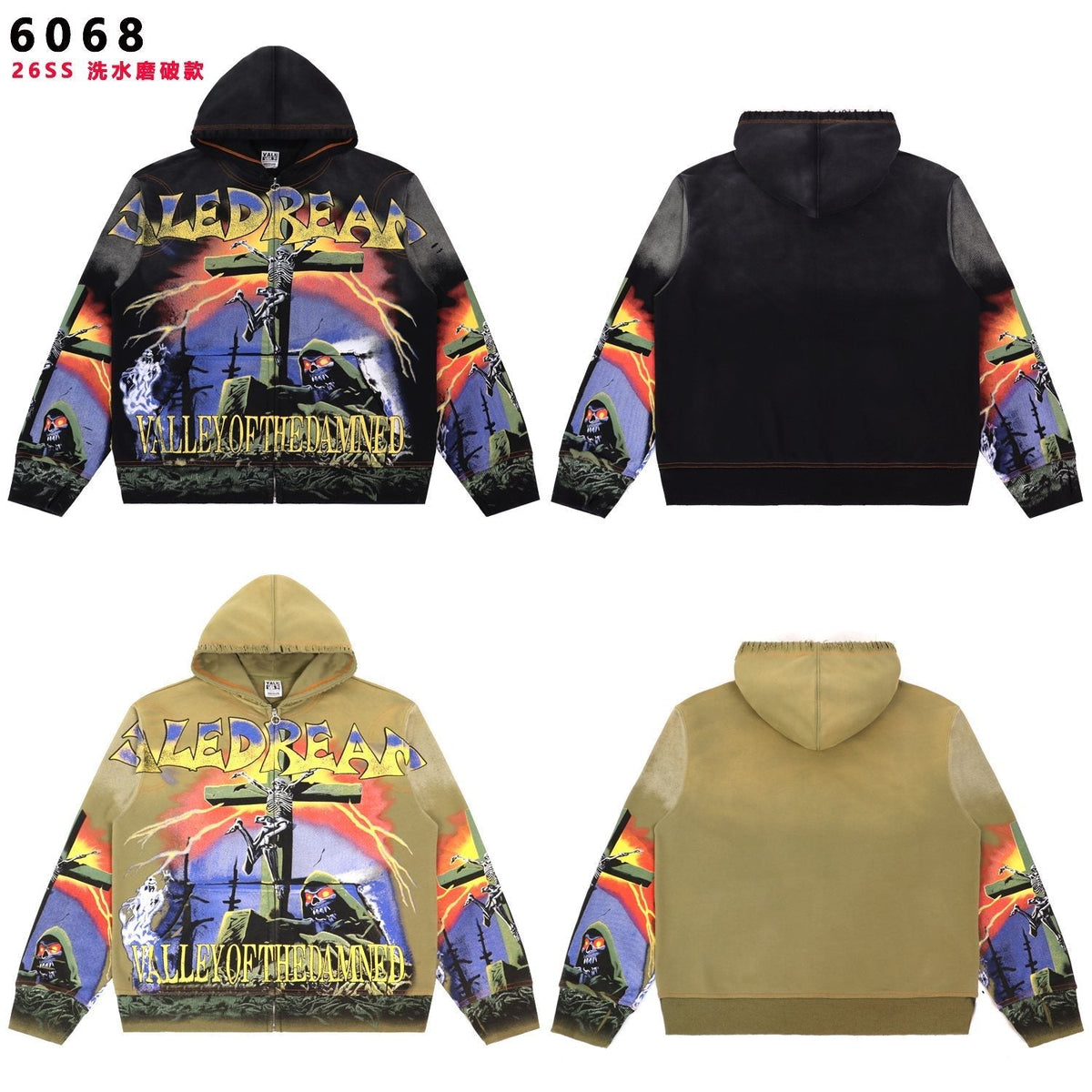 VALE USA Valley of the Damned Skeleton Graphic Zip Hoodie ¡ª comparison