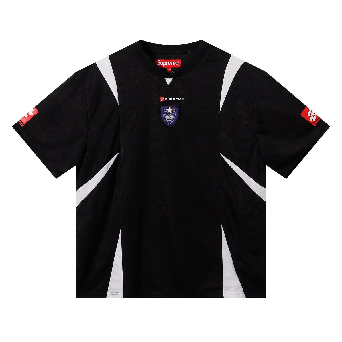 Supreme Black Soccer-Inspired Jersey Graphic T-Shirt ¡ª hero