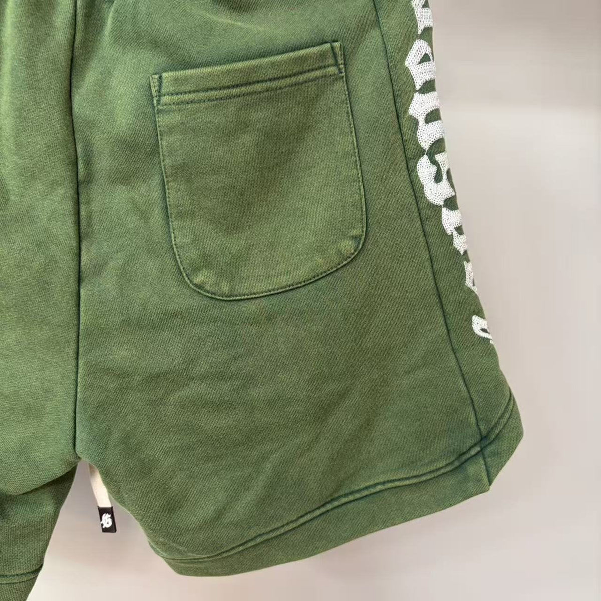 Godspeed Green Side Graphic Sweat Shorts ¡ª detail