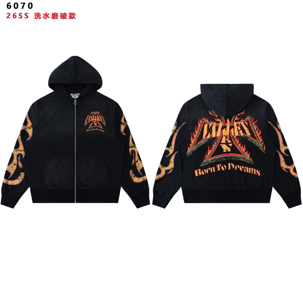 Valley Dreams Death or Glory Flame Zip Hoodie ¡ª front