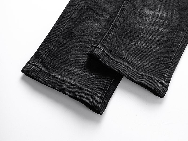 R+A Washed Distressed Black Jeans ¡ª detail