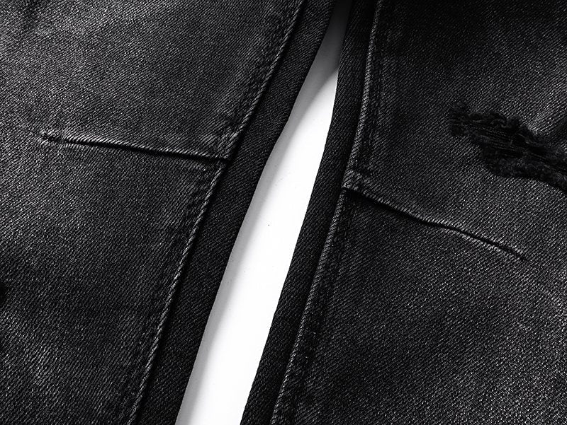 R+A Washed Distressed Black Jeans ¡ª detail