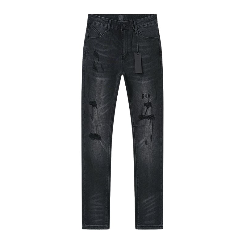 R+A Washed Distressed Black Jeans ¡ª front