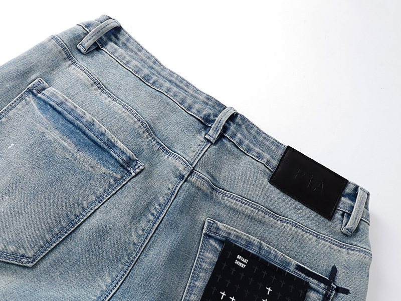 R+A Light Blue Paint-Splatter Distressed Jeans ¡ª detail