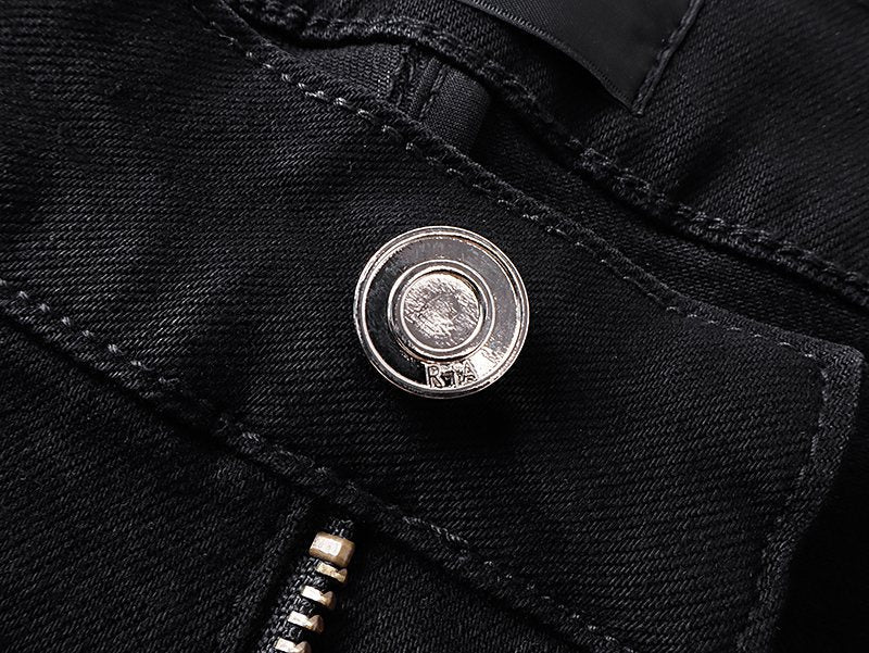 R+A Black Cross Graphic Jeans ¡ª detail