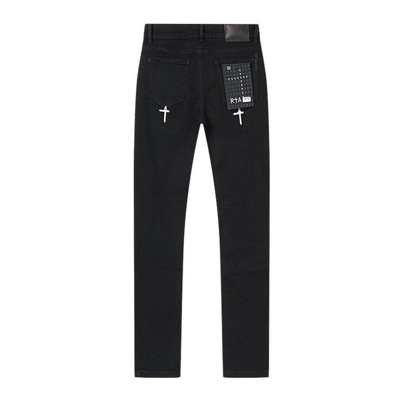 R+A Black Cross Graphic Jeans ¡ª back