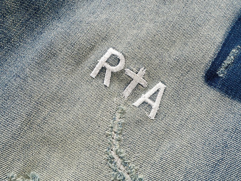 R+A Light Blue Distressed Paint Splatter Jeans ¡ª detail