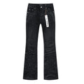 Purple Brand Black Coated Crinkle Flared Jeans ¡ª hero