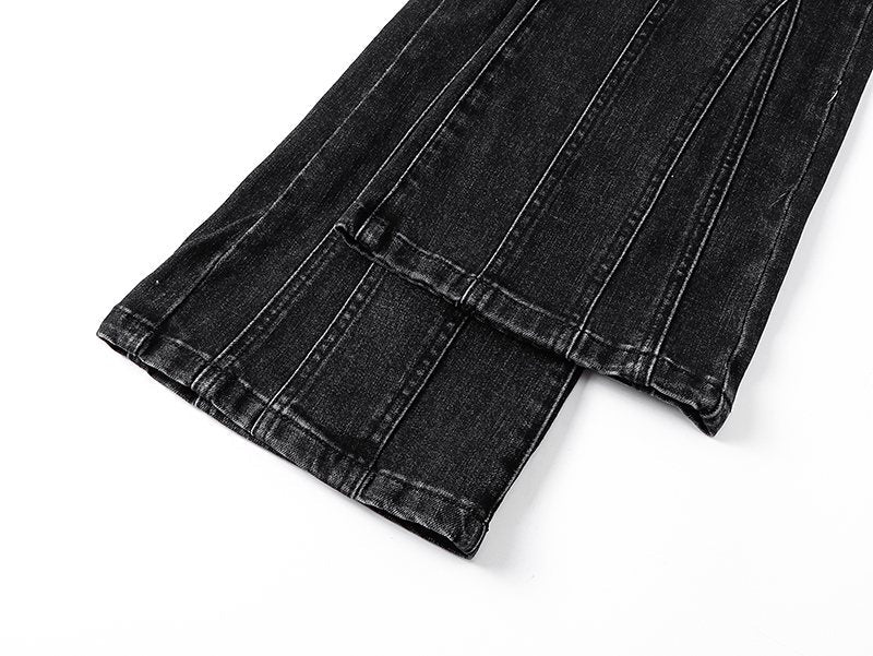 Purple Brand Black Washed Flare Jeans ¡ª detail