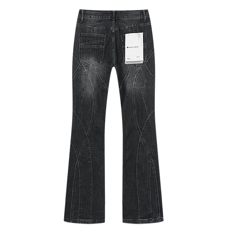 Purple Brand Black Washed Flare Jeans ¡ª back