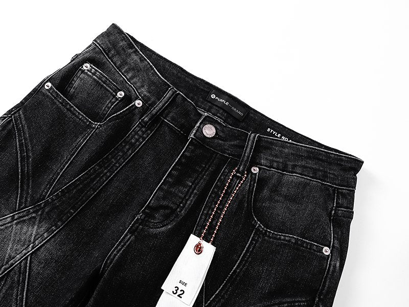 Purple Brand Black Washed Flare Jeans ¡ª detail