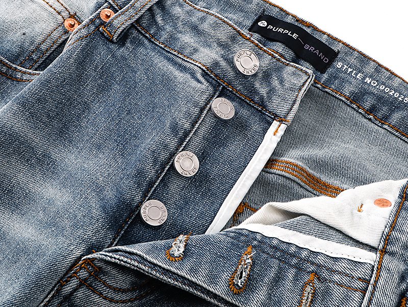 Purple Brand Light Blue Washed Flare Jeans ¡ª detail