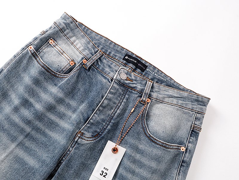 Purple Brand Light Blue Washed Flare Jeans ¡ª detail