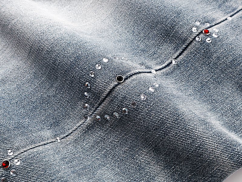 Purple Brand Light Blue Washed Flare Jeans ¡ª detail
