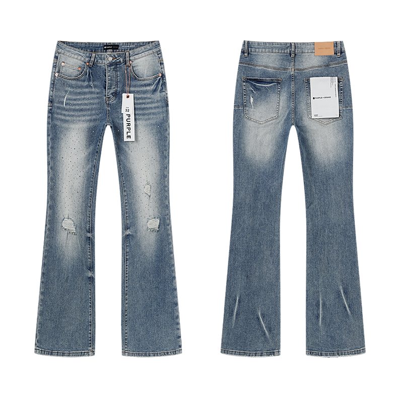 Purple Brand Light Blue Distressed Flare Jeans ¡ª hero