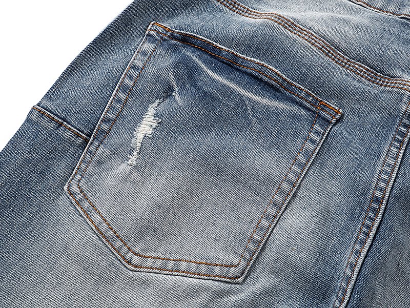 Purple Brand Light Blue Distressed Flare Jeans ¡ª detail