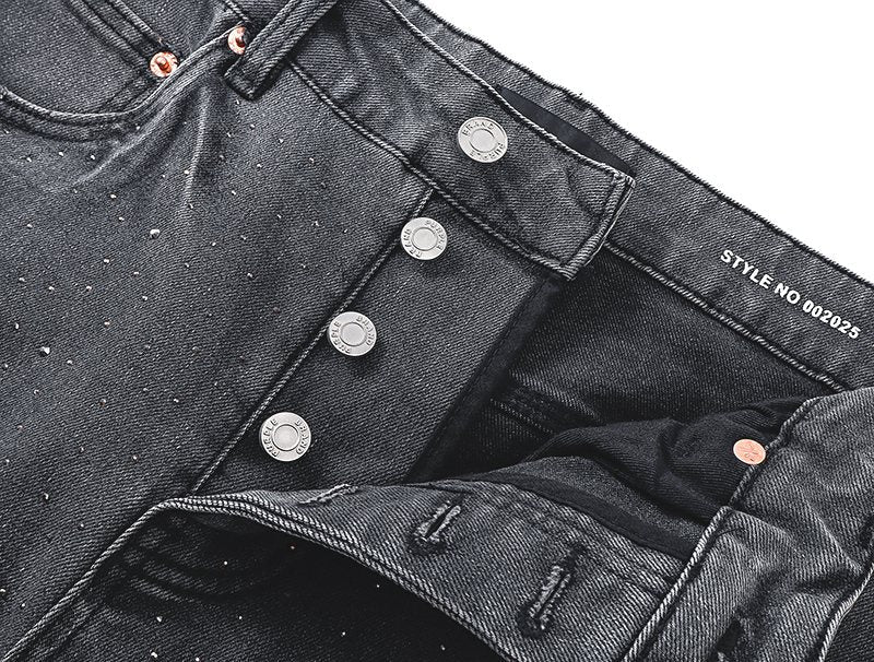 Purple Brand Gray Rhinestone Flared Jeans ¡ª detail