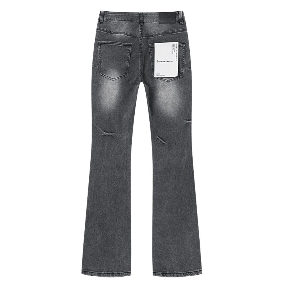 Purple Brand Gray Rhinestone Flared Jeans ¡ª back