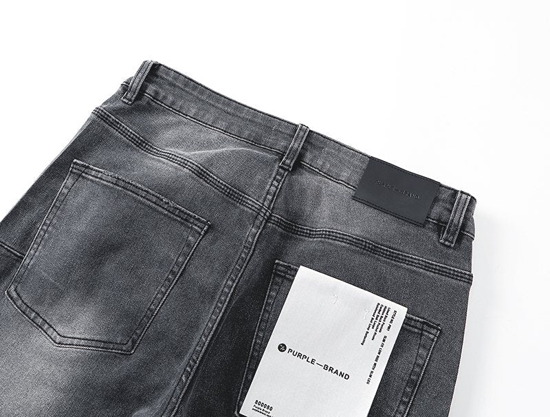 Purple Brand Gray Rhinestone Flared Jeans ¡ª detail