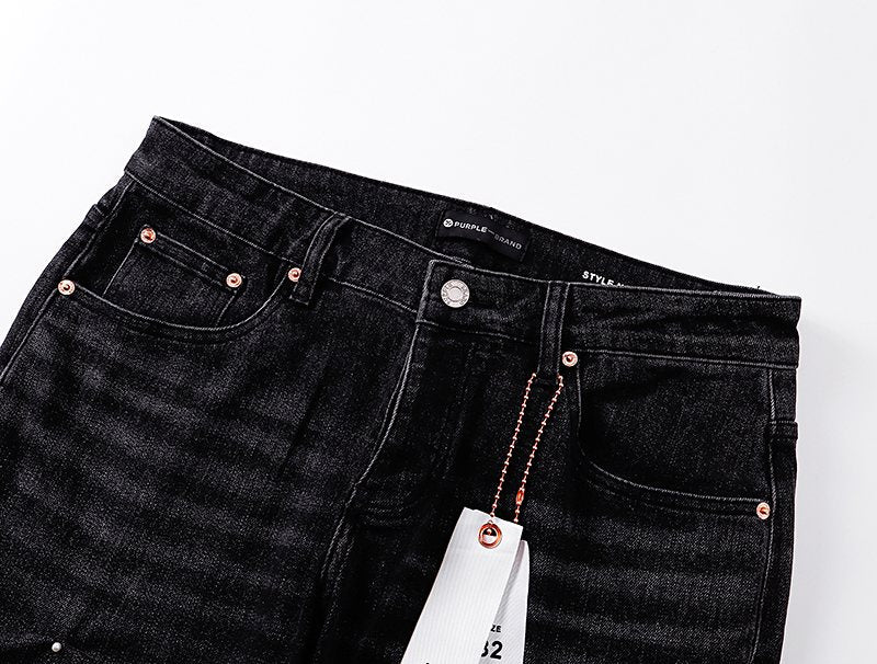 Purple Brand Black Embellished Jeans ¡ª detail