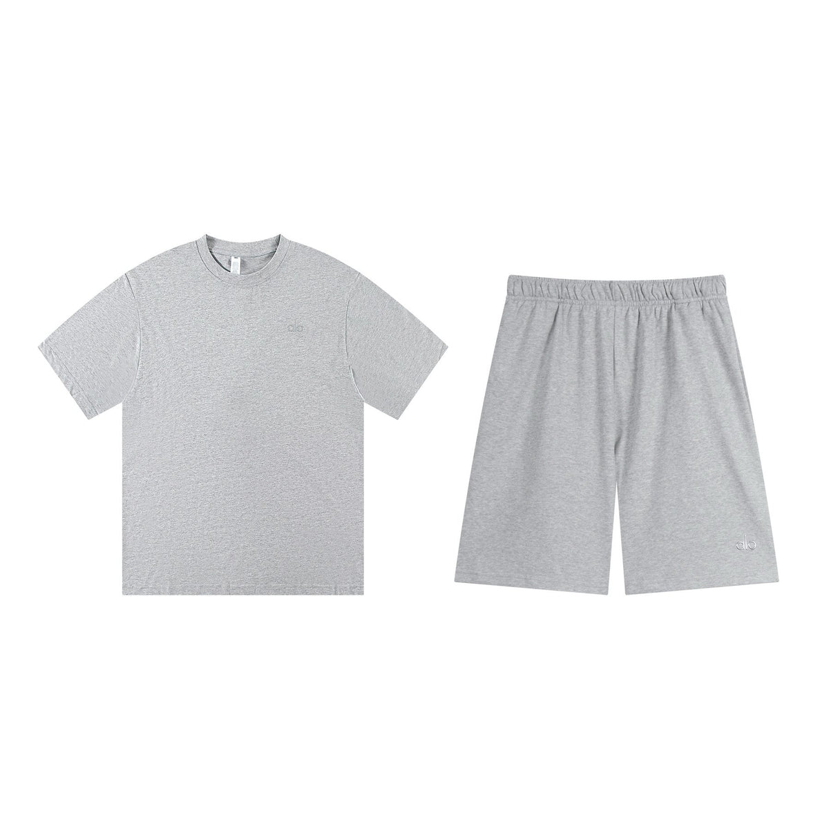 alo Solid Logo T-Shirt & Shorts Set ¡ª front