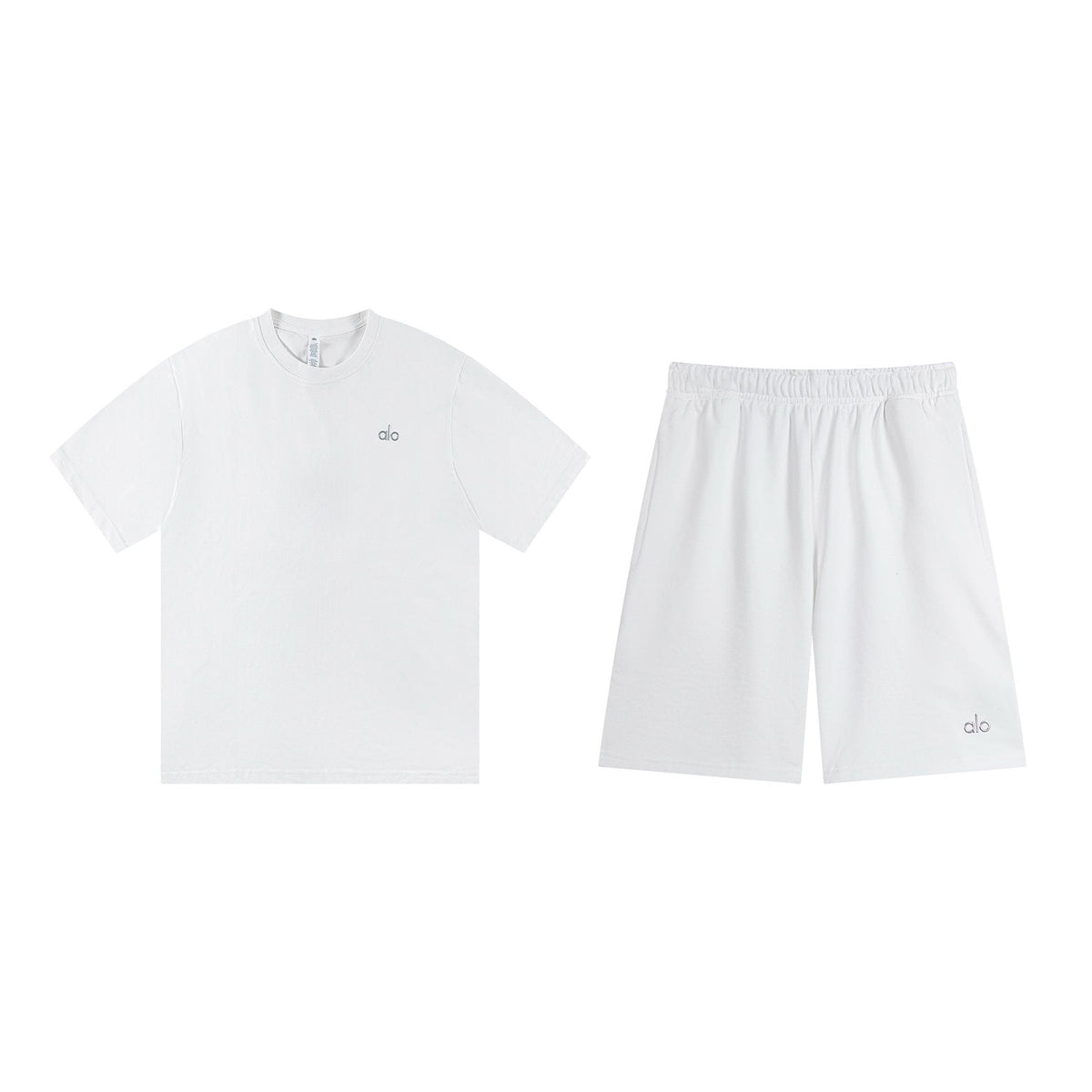 alo Solid Logo T-Shirt & Shorts Set ¡ª front
