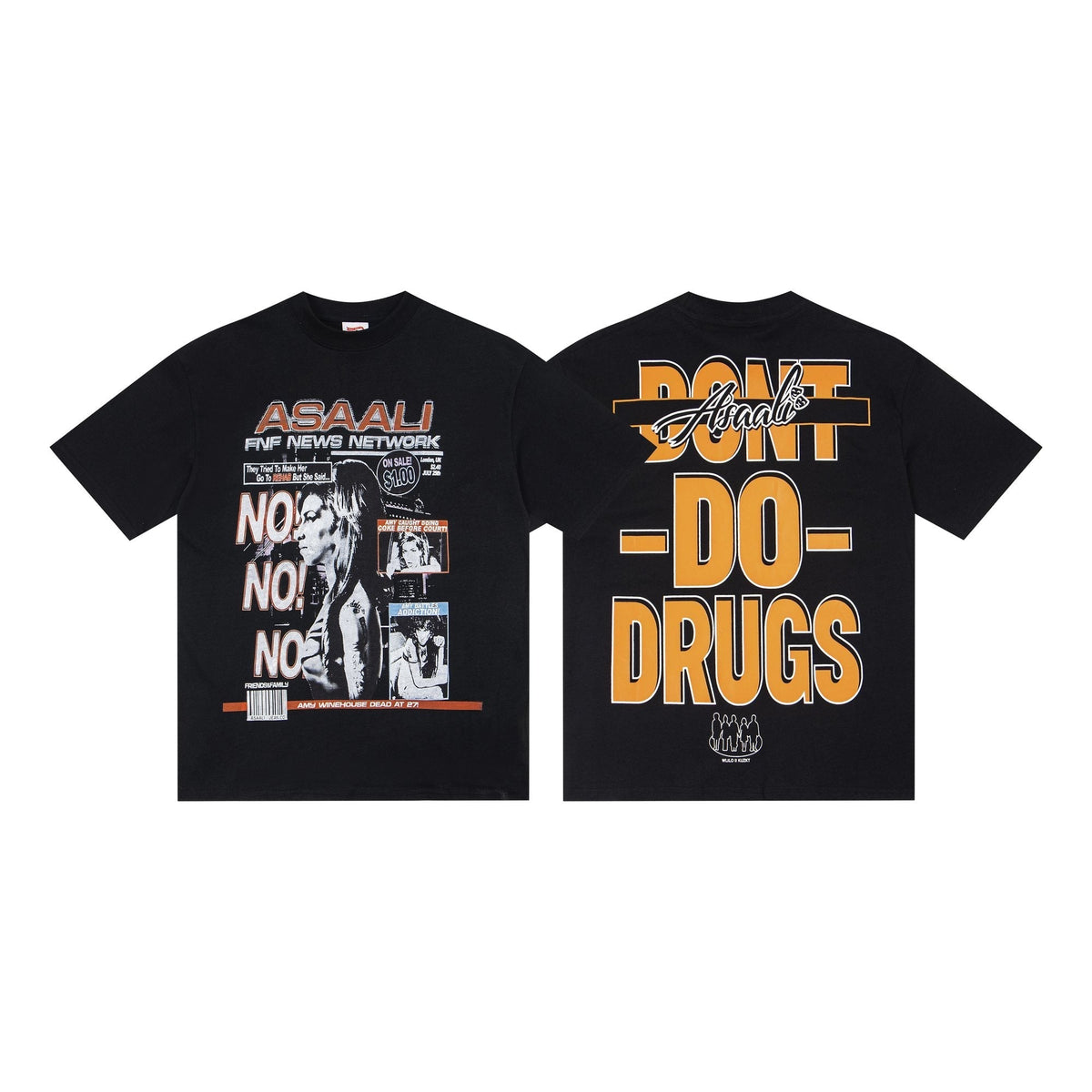 ASAALL Black Front & Back Graphic T-Shirt ¡ª hero