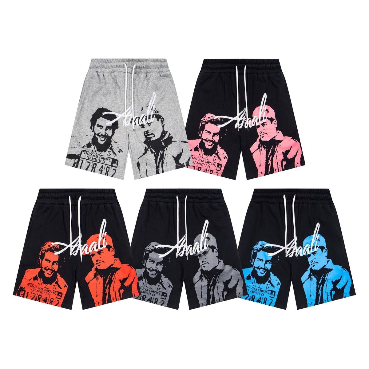 ASAALL Portrait Graphic Drawstring Shorts ¡ª comparison