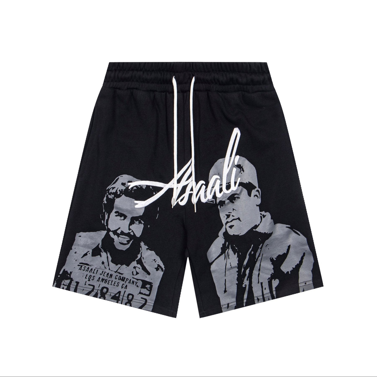 ASAALL Portrait Graphic Drawstring Shorts ¡ª front