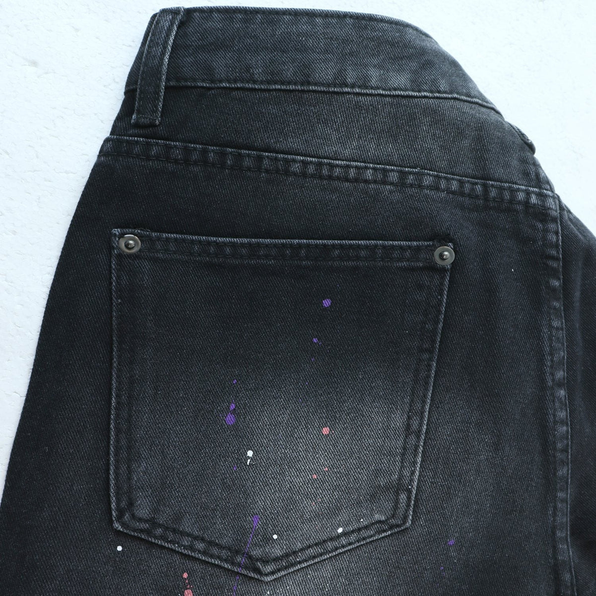 Valley Dreams Lives Forever Paint-Splatter Jeans ¡ª detail