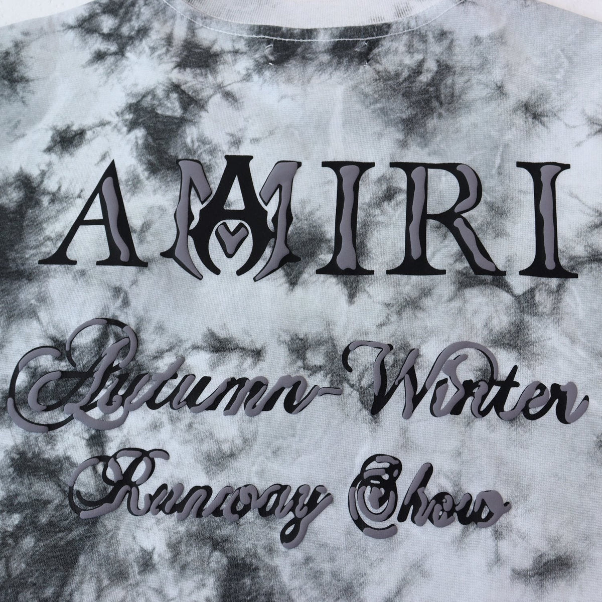 AMIRI Gray Tie-Dye Graphic T-Shirt ¡ª detail