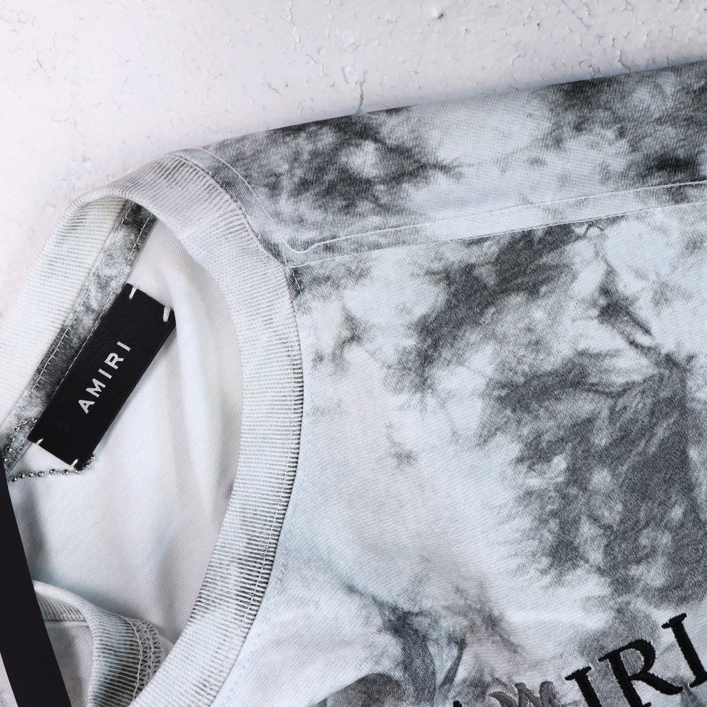 AMIRI Gray Tie-Dye Graphic T-Shirt ¡ª neck_label