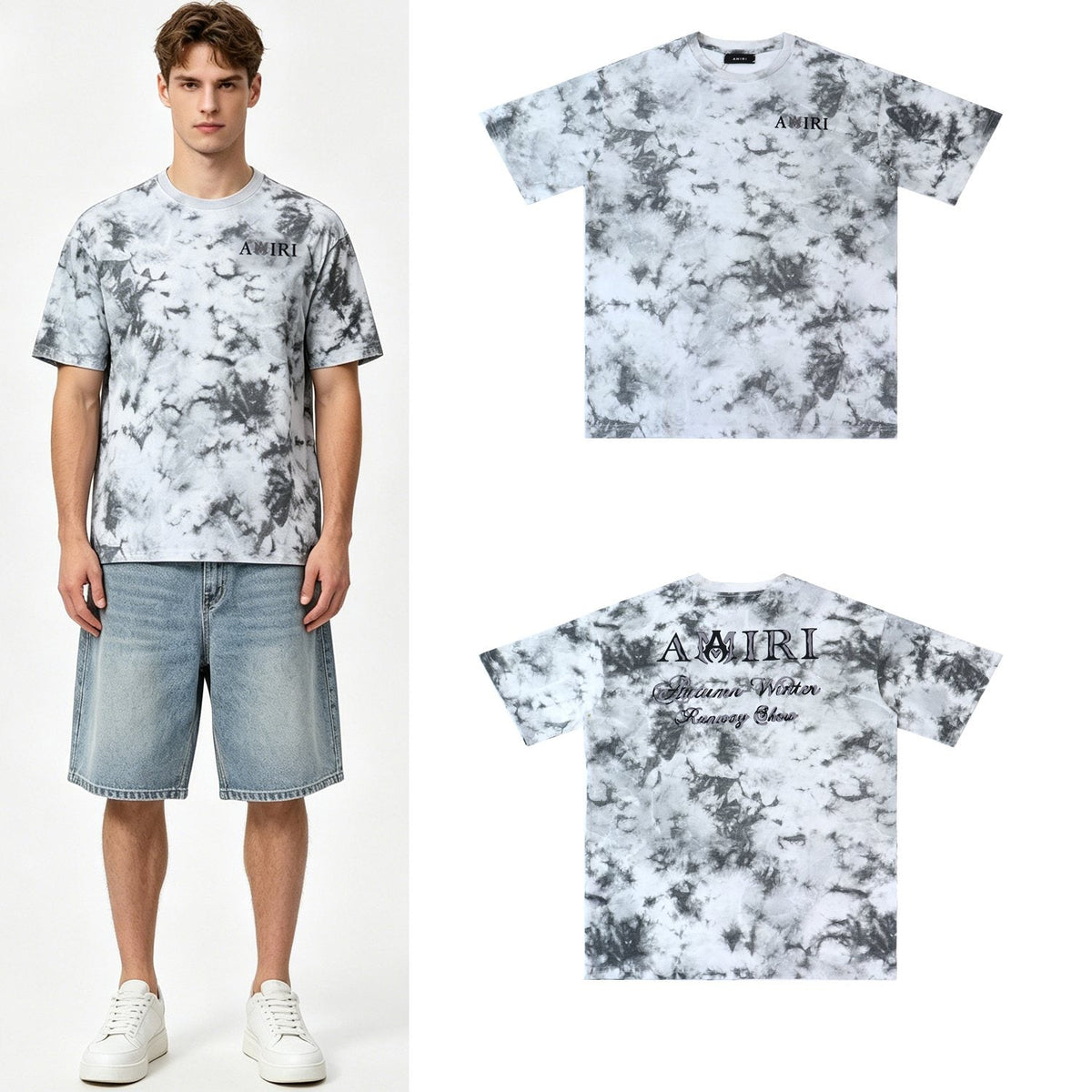AMIRI Gray Tie-Dye Graphic T-Shirt ¡ª context