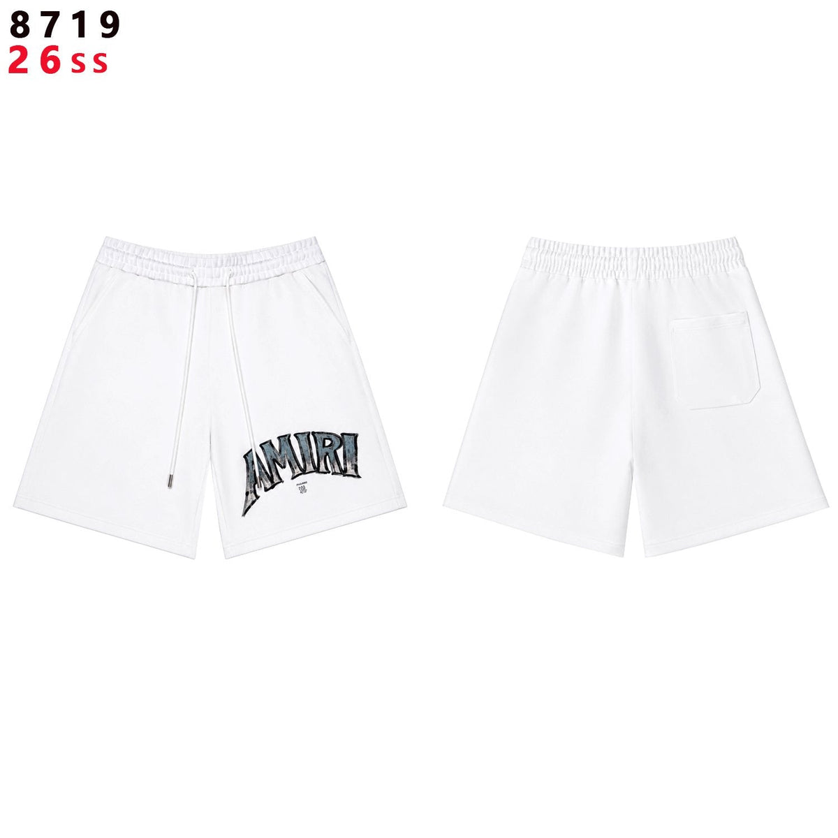 AMIRI Metallic Letter Graphic T-Shirt & Shorts Set ¡ª front