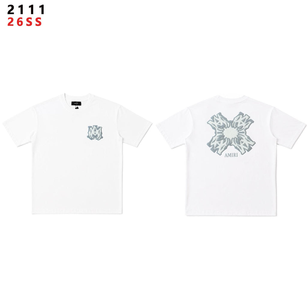 AMIRI Ice Blue Flame Graphic Short-Sleeve Set ¡ª front
