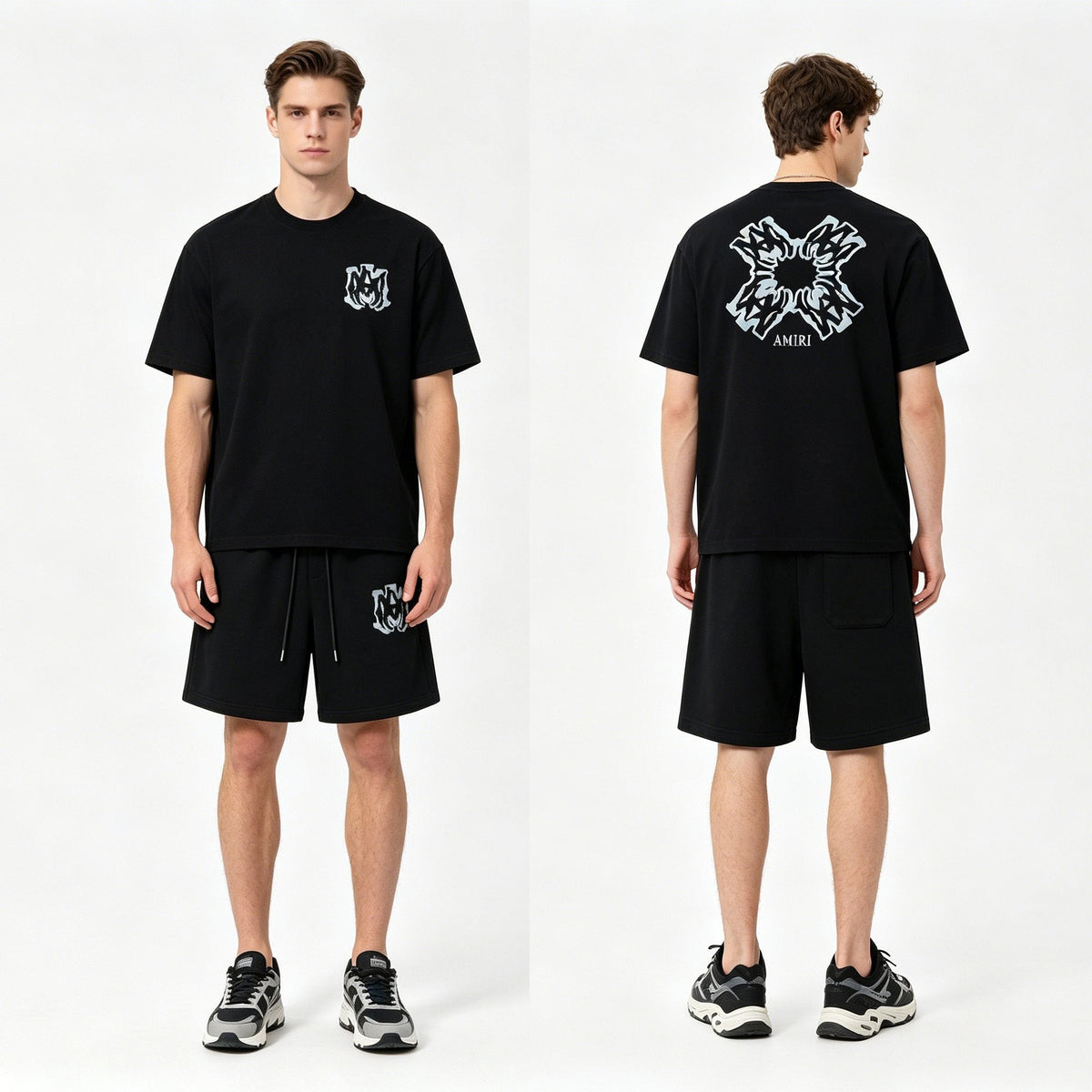 AMIRI Ice Blue Flame Graphic Short-Sleeve Set ¡ª hero