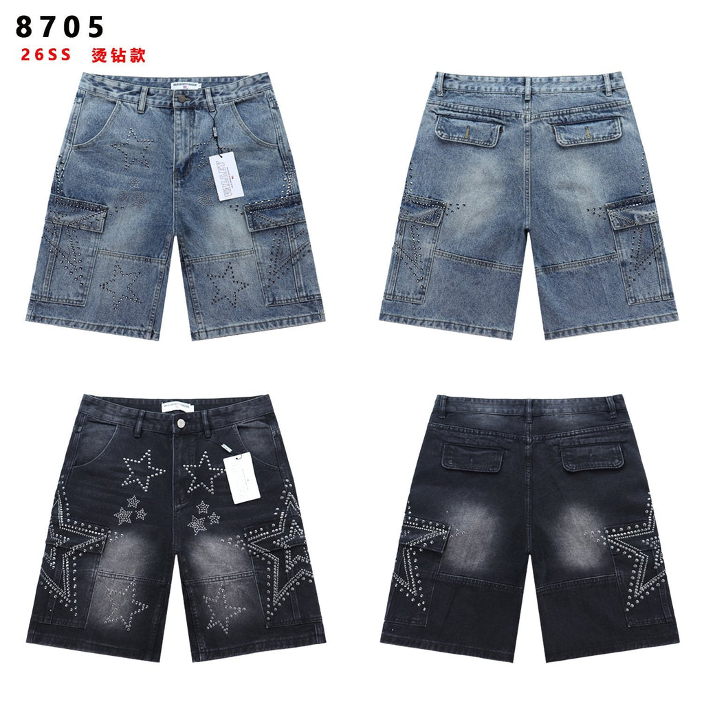 VALLEY Star Rhinestone Denim Cargo Shorts ¡ª comparison