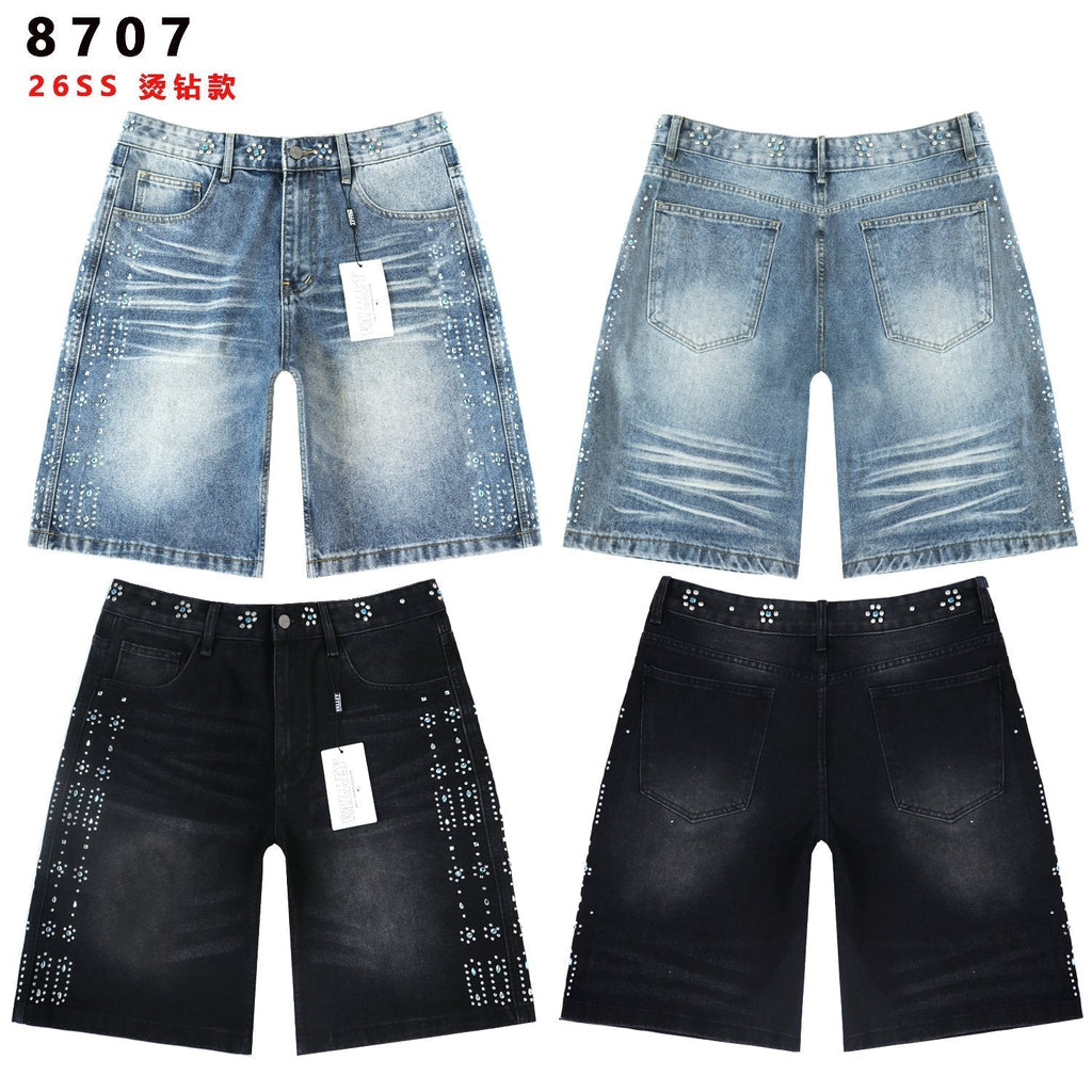 Vale Forever Rhinestone Side-Detail Washed Denim Shorts ¡ª comparison