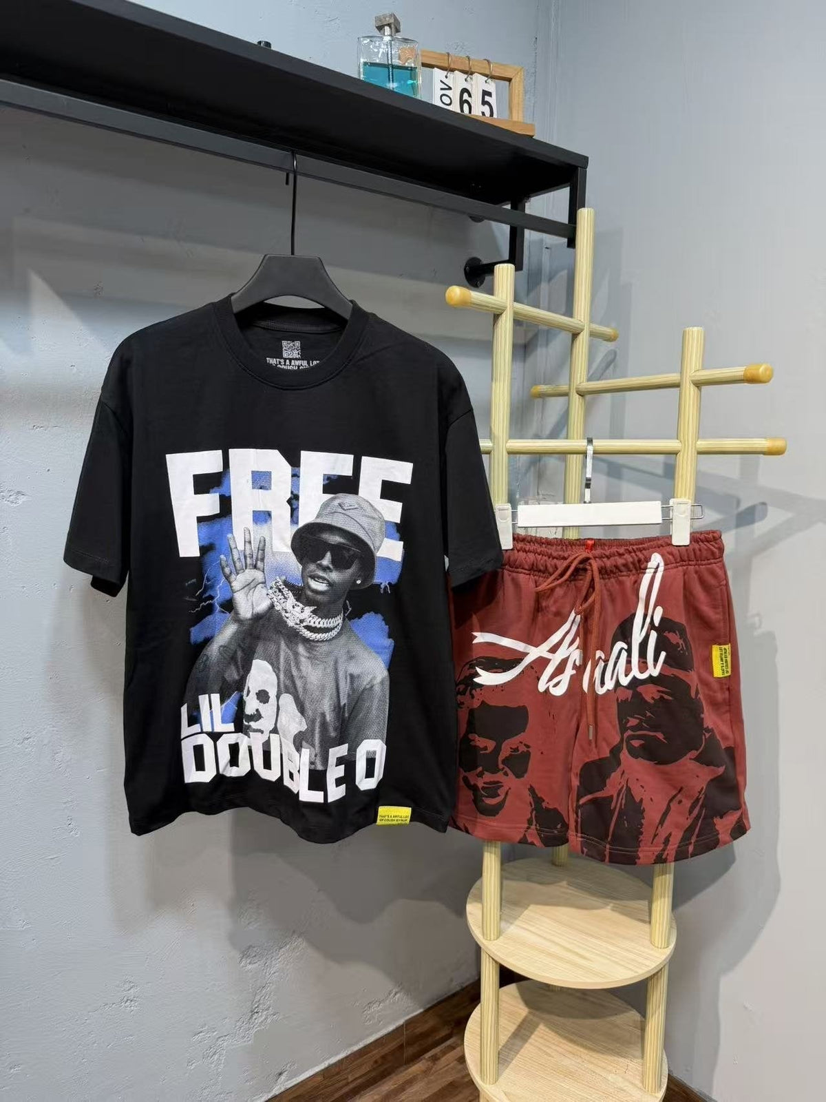 THAT'S A AWFUL LOT OF COUGH SYRUP FREE Graphic T-Shirt & Shorts Set ¡ª front