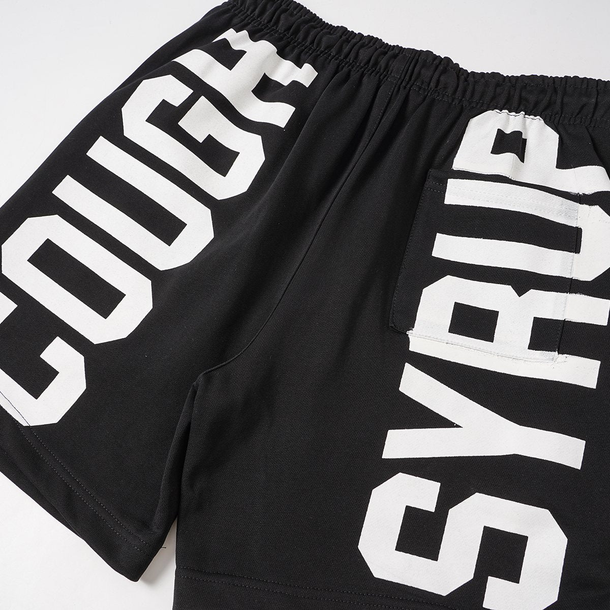 THAT'S A AWFUL LOT OF COUGH SYRUP Black Graphic Shorts ¡ª detail