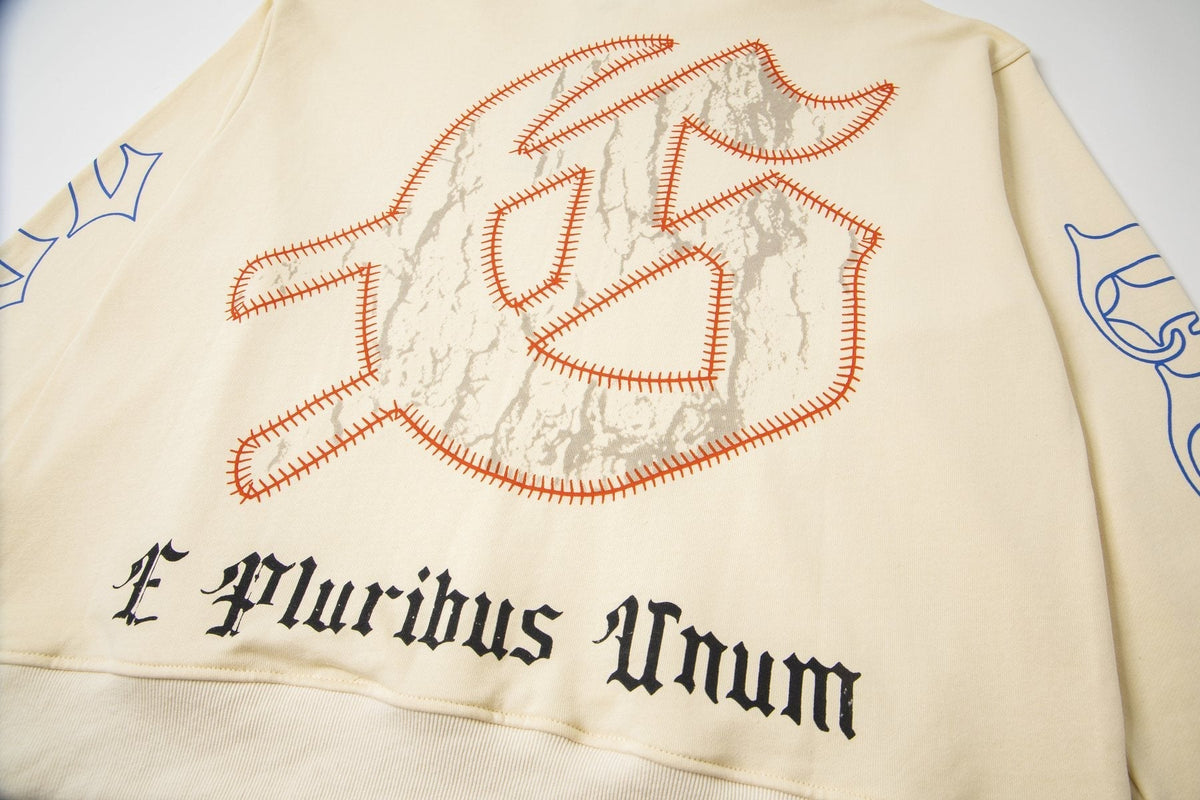 Godspeed E Pluribus Unum Graphic Hoodie - Cream ¡ª detail