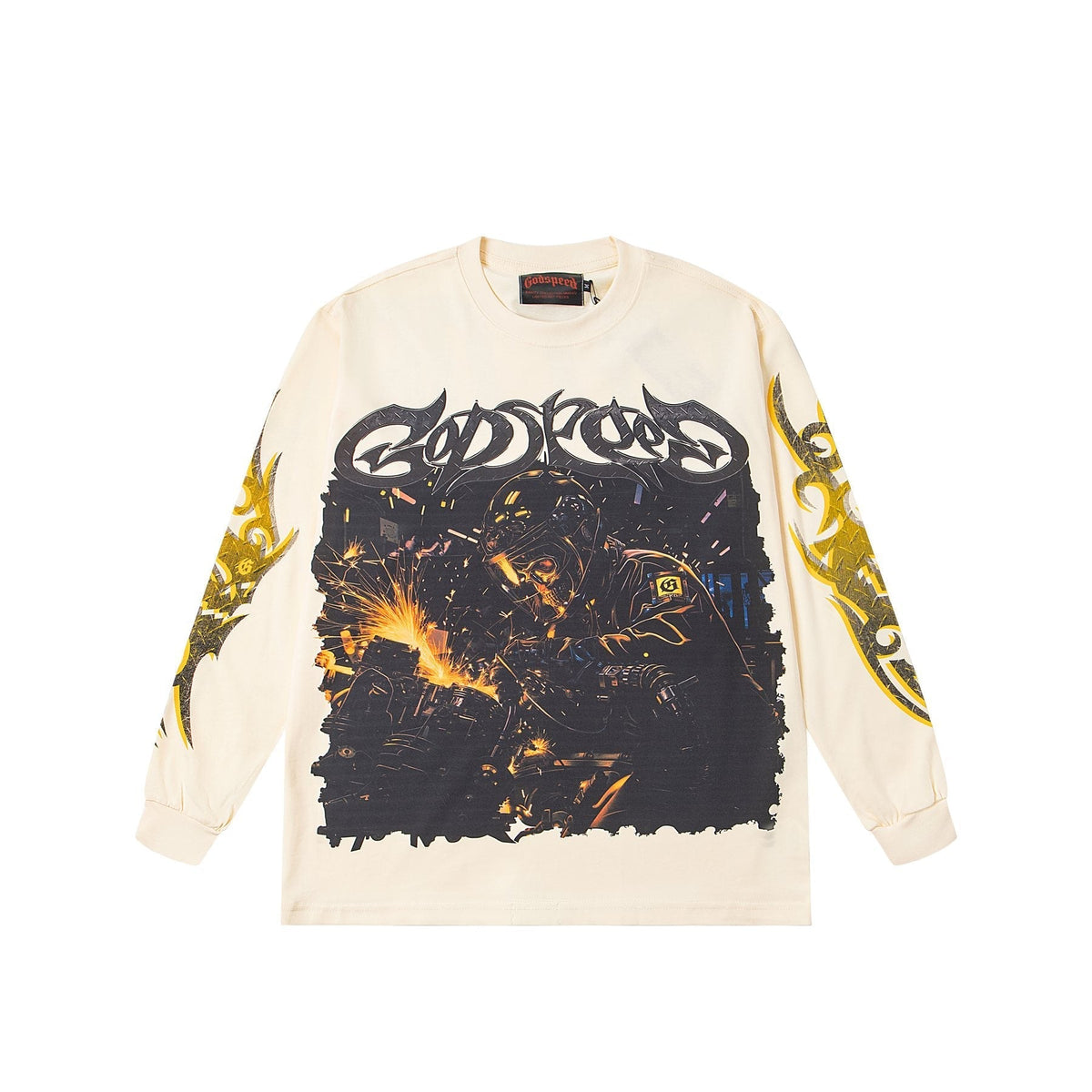 Godspeed White Graphic Long-Sleeve T-Shirt ¡ª front