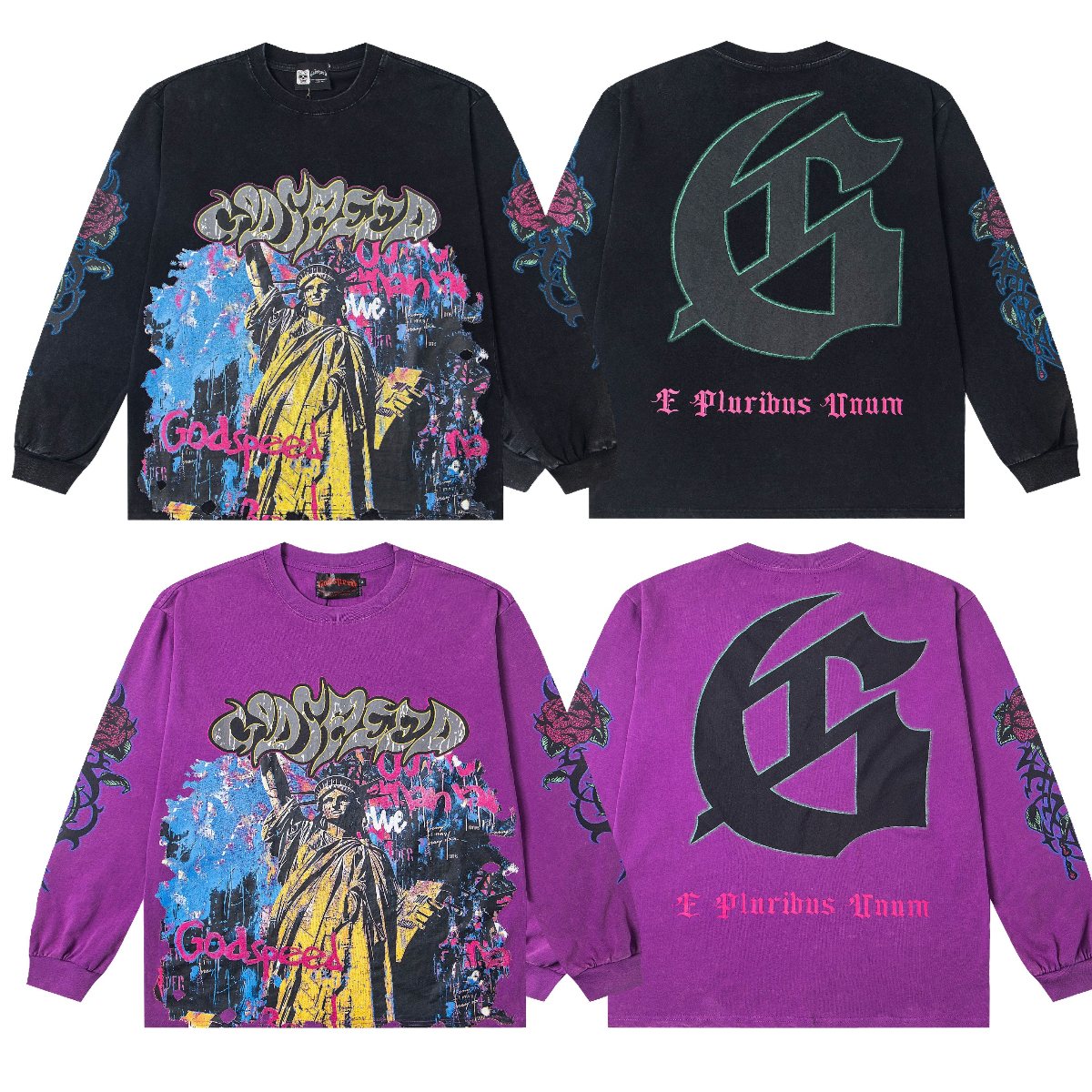 Godspeed E Pluribus Unum Graphic Long-Sleeve T-Shirt ¡ª comparison