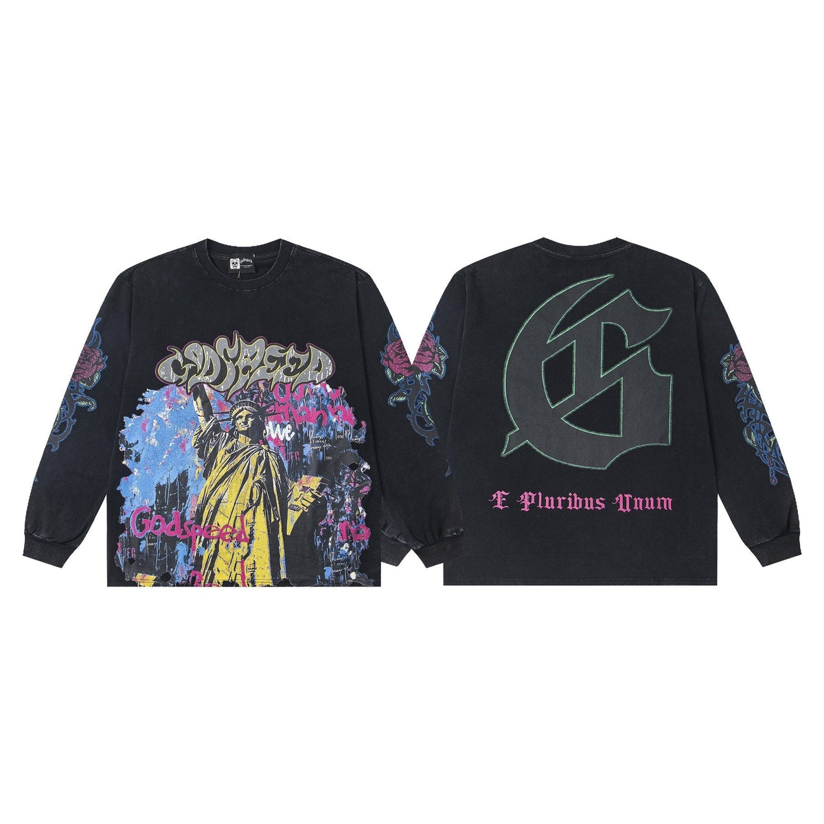 Godspeed E Pluribus Unum Graphic Long-Sleeve T-Shirt ¡ª front