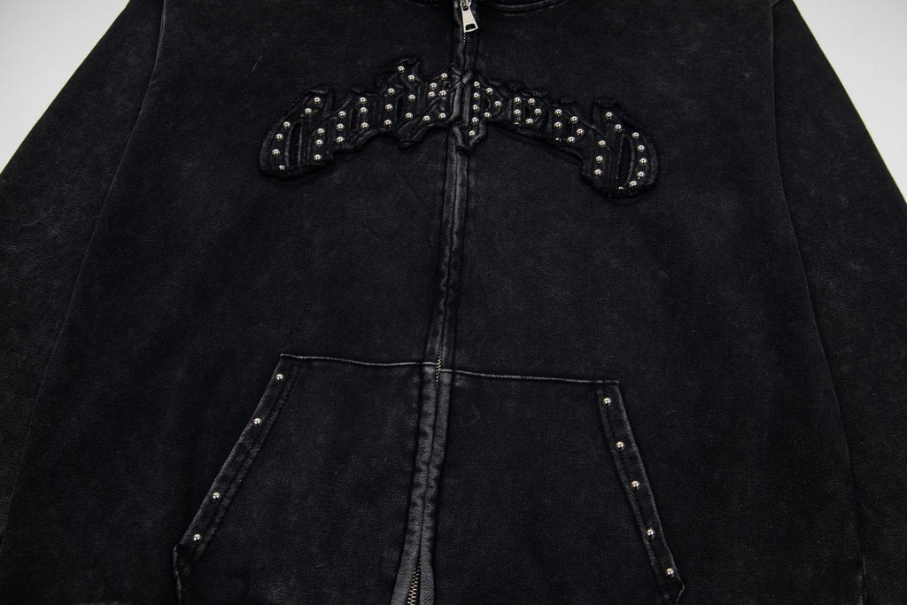 Godspeed Rhinestone-Style Zip Hoodie ¡ª detail