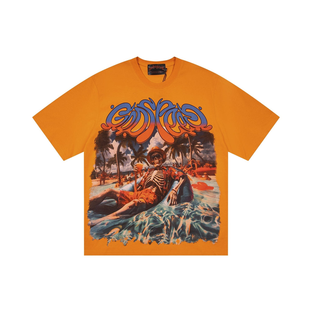Godspeed Beach Skeleton Graphic T-Shirt ¡ª hero