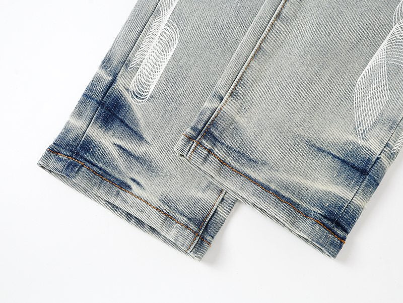 Purple Brand Light Blue Side Graphic Jeans ¡ª detail