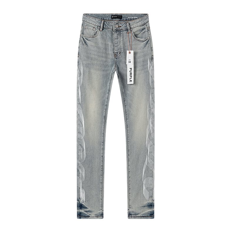 Purple Brand Light Blue Side Graphic Jeans ¡ª front