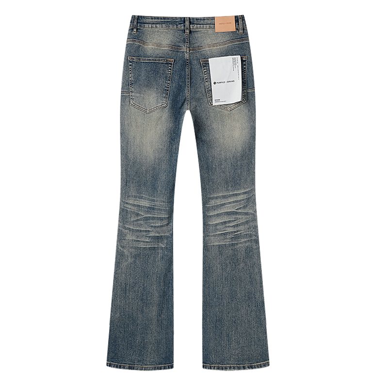 Purple Brand Rhinestone Script Flare Jeans ¡ª back